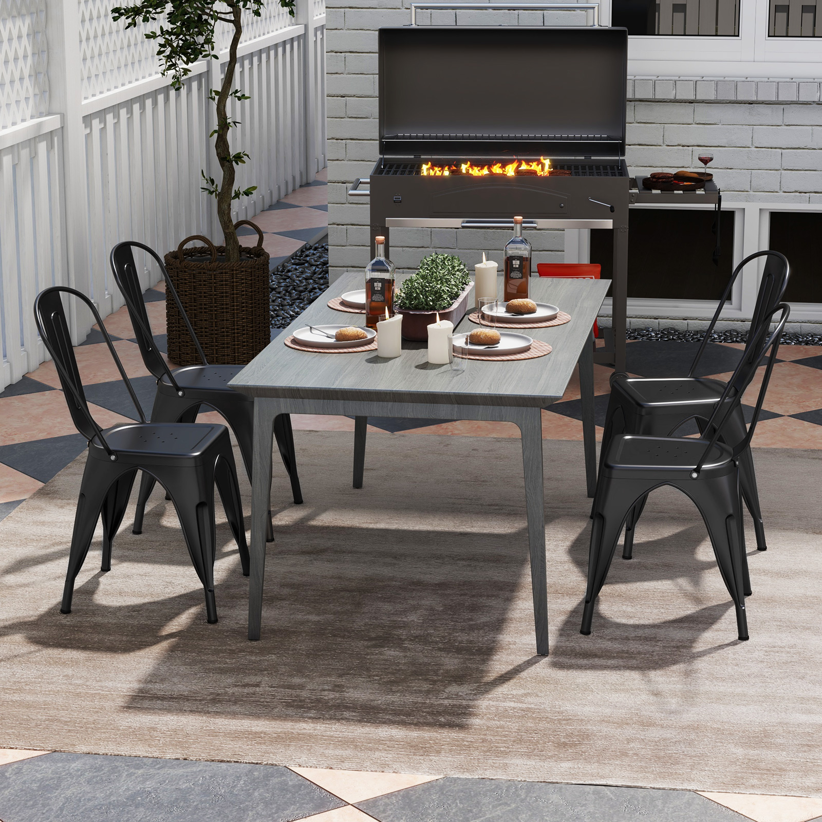 Metal Dining Chairs Set Of 4 With Removable Backrest,Heavy Duty Stackable Chairs For Dining Room,Restaurant &Living Room Metal Dining Chairs Set Of 4 With Removable Backrest,Heavy Duty Stackable Chairs For Dining Room,Restaurant &Living Room