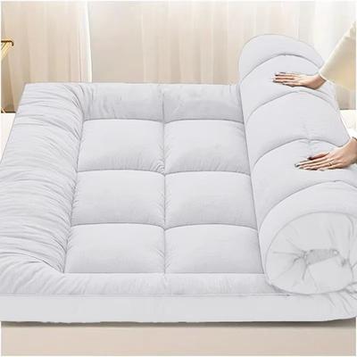Luxury Extra Thick Mattress Pad For Queen & King Beds 1000GSM Quilted Topper With Deep Pocket Soft & Breathable white queen 60x80inch