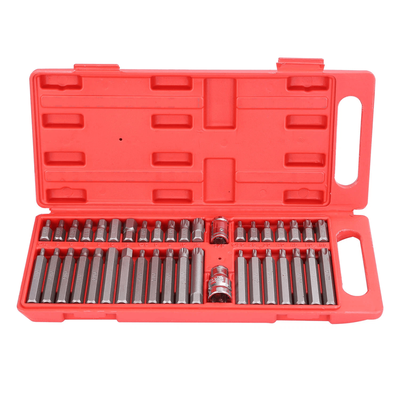 Heavy Duty Vanadium Steel Hex Torx Spline Bit Set, CRV Socket Tool Kit With Drive Connectors Heavy Duty Vanadium Steel Hex Torx Spline Bit Set, CRV Socket Tool Kit With Drive Connectors