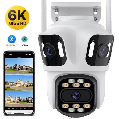 6K HD Outdoor PTZ WiFi Security Camera With Triple Lens And Auto Tracking uk Plug 6k Camera no Sd
