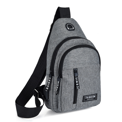 Multifunctional Chest Bag For Men, Waterproof Oxford Cloth Shoulder Bag, Stylish & Lightweight Messenger Bag grey Double Layer