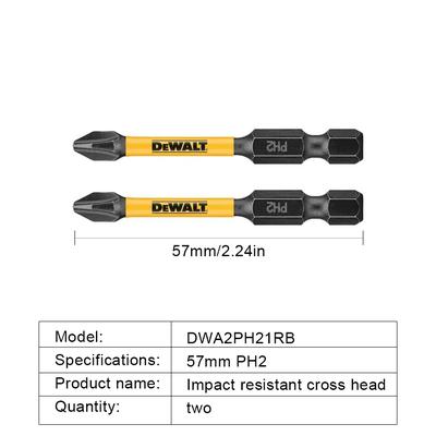 DEWALT Impact Screwdriver Bits, Impact Resistant Cross Head For Electric Screwdrivers 2pcs