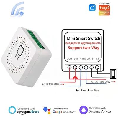 Tuya Mini 16A WiFi Switch Smart Home Automation Module 2 Way Control Compatible With Alexa Google Home Smart Life App Tuya Mini 16A WiFi Switch Smart Home Automation Module 2 Way Control Compatible With Alexa Google Home Smart Life App