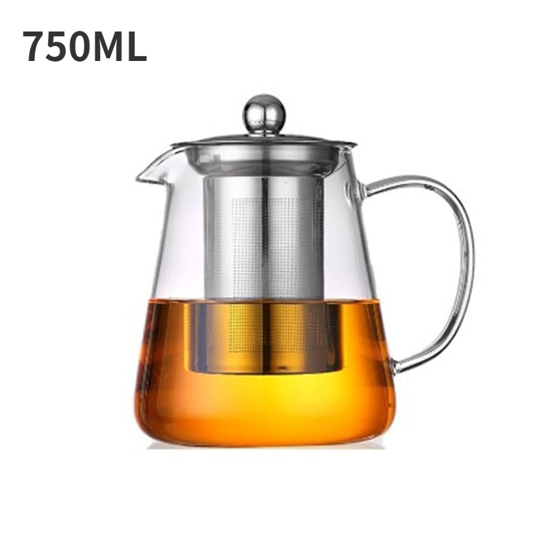 Heat Resistant Glass Teapot With Stainless Steel Infuser, Kung Fu Teaware Set 750ml