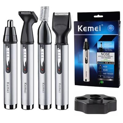 Rechargeable Nose And Ear Hair Trimmer For Men All in One Electric Grooming Kit For Beard, Eyebrows, And Facial Hair km 6650