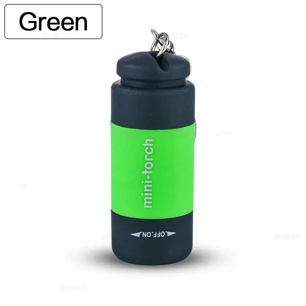 USB Rechargeable LED Keychain Flashlight, Waterproof Mini Pocket Torch With Strong Light, Outdoor Hiking Camping Light green