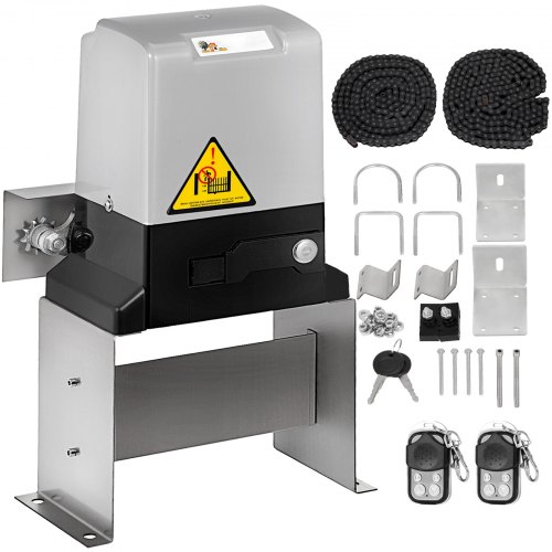 Electric Sliding Gate Opener AC, Gate Operator Hardware Kit With Dual Remote Controls, Rolling Driveway Slide Motor Electric Sliding Gate Opener AC, Gate Operator Hardware Kit With Dual Remote Controls, Rolling Driveway Slide Motor