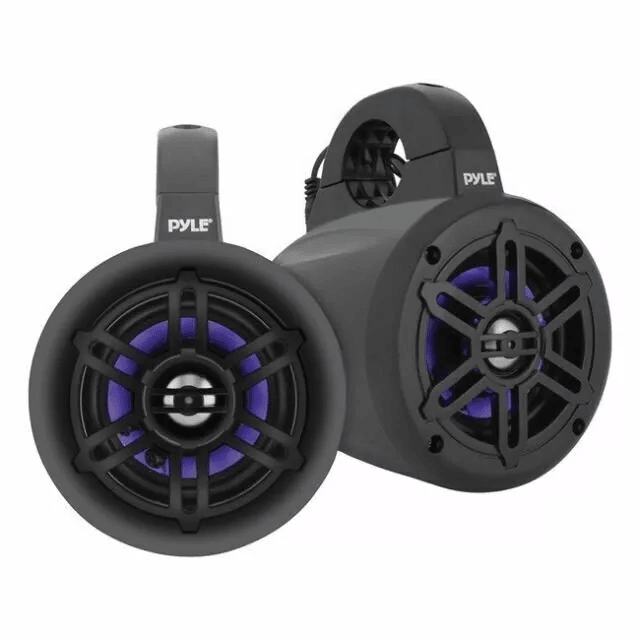 Pyle Bluetooth Ready Marine Tower Speakers With LED Lights, Waterproof Wakeboard Speakers For Boat & Outdoor Audio Pyle Bluetooth Ready Marine Tower Speakers With LED Lights, Waterproof Wakeboard Speakers For Boat & Outdoor Audio