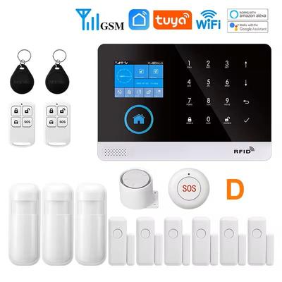 Smart WiFi GSM Home Alarm System With Motion Sensor And App Control For Alexa advanced Kit D uk Plug