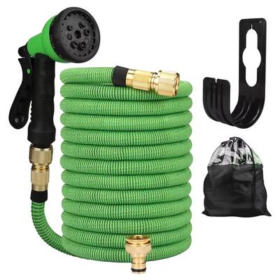Expandable Garden Water Hose With High Pressure Double Metal Connectors 25 Ft green