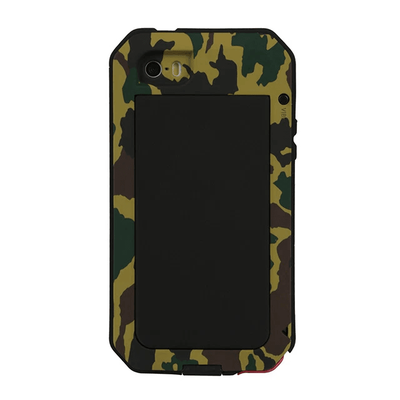 Shockproof Aluminum Metal Armor Case Cover With Tempered Glass For IPhone, Heavy Duty Protection camouflag iphone 6 Plus