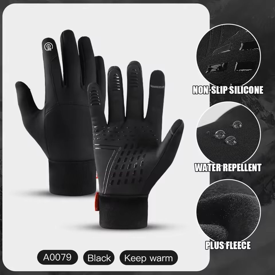 Winter Touch Screen Running Gloves Warm Full Finger Fitness Gloves For Men And Women black l
