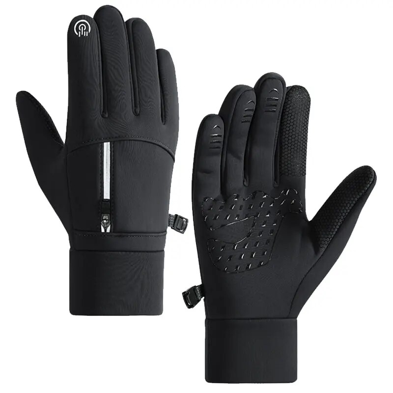 Waterproof Thermal Winter Gloves For Men & Women, Warm Insulated Gloves For Running, Cycling, Ski, Work, Driving black xl
