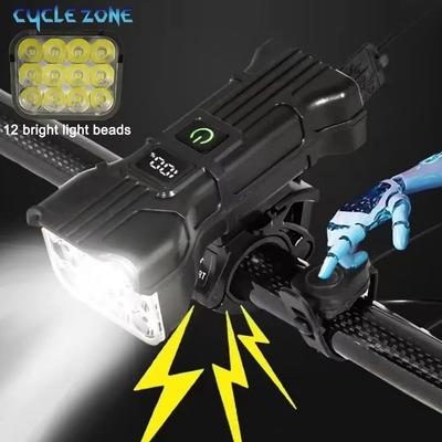 Bike Light Rechargeable Bicycle Front Light, 8 LED MTB Headlamp With 6 Modes, USB Type C Powered Safety Lamp For Night Bike Light Rechargeable Bicycle Front Light, 8 LED MTB Headlamp With 6 Modes, USB Type C Powered Safety Lamp For Night