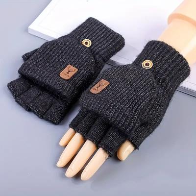 Winter Warm Knitted Fingerless Gloves For Men & Women, Thicken Touch Screen Half Finger Gloves, Cozy Student Gloves Winter Warm Knitted Fingerless Gloves For Men & Women, Thicken Touch Screen Half Finger Gloves, Cozy Student Gloves