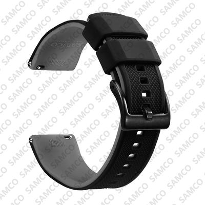 Quick Release Premium Silicone Watch Band, Soft Rubber Watch Strap, Universal Replacement Watchband For Sports & Casual black Grey 2 20mm