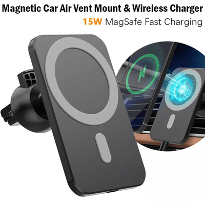 MagSafe Magnetic Car Mount Wireless Charger For IPhone, Air Vent Phone Holder With Fast Charging Support MagSafe Magnetic Car Mount Wireless Charger For IPhone, Air Vent Phone Holder With Fast Charging Support