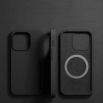 Magsafe Liquid Silicone Case For IPhone, Ultra Thin, Magnetic, Wireless Charging & Shockproof Cover black iphone 16 Promax
