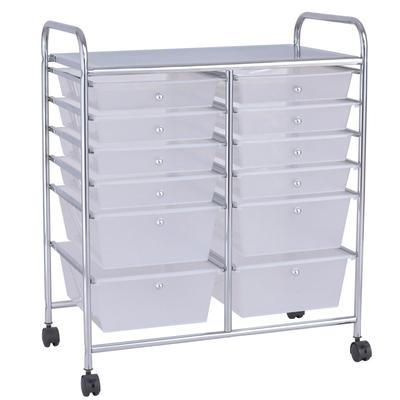 Rolling Storage Cart With Organizer Drawers, Mobile Utility Trolley With Lockable Wheels For Crafts, Office Supplies Rolling Storage Cart With Organizer Drawers, Mobile Utility Trolley With Lockable Wheels For Crafts, Office Supplies