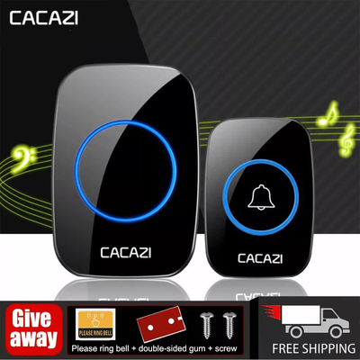 Wireless Door Bell Chime Battery Operated Cordless Waterproof With Melodies, Wide Range & Flashing Light For Home Wireless Door Bell Chime Battery Operated Cordless Waterproof With Melodies, Wide Range & Flashing Light For Home
