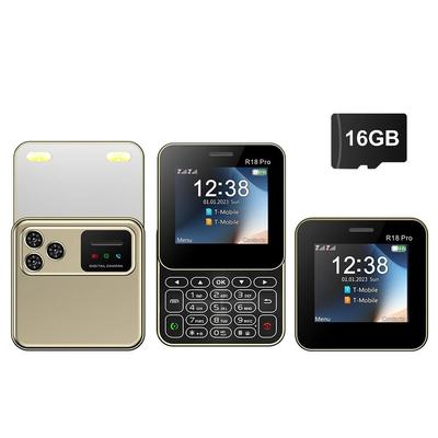 Mini Slider Phone With Rotating Screen Dual SIM Flashlight And Magic Voice Feature gold With 16gb Card