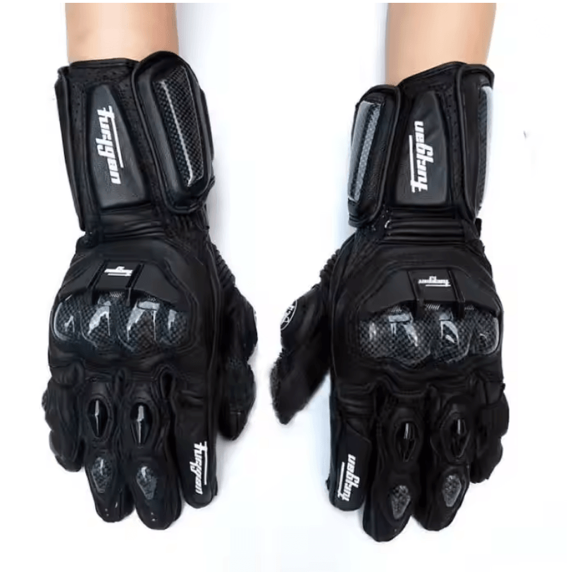 Mens Protective Leather Motorcycle Gloves With Touch Screen Control afs10 Black xl