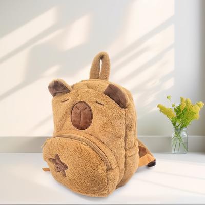 Capybara Plush Backpack, Kawaii Fur Doll Shoulder Bag For Kids & Teens, Cute Animal Mini Knapsack Gift For Girls Capybara Plush Backpack, Kawaii Fur Doll Shoulder Bag For Kids & Teens, Cute Animal Mini Knapsack Gift For Girls