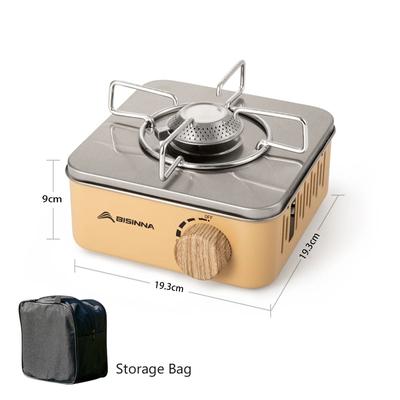 Camping Gas Stove With High Firepower, Portable Outdoor Gas Burner Cassette Furnace For Picnic & Camp Cooking khaki