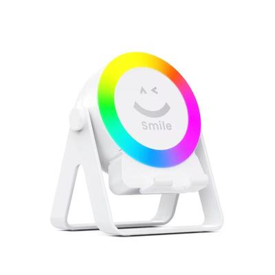 Magnetic Bluetooth Wireless Speaker Phone Holder Stand With LED white