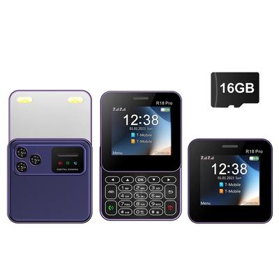 Mini Slider Phone With Rotating Screen Dual SIM Flashlight And Magic Voice Feature purple With 16gb Card