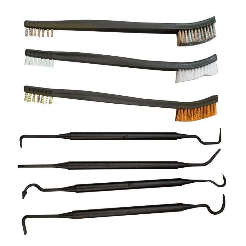 Double End Steel Wire Brush & Nylon Pick Set Universal Hunting Gun Cleaning Kit For Tactical Rifle Maintenance style 2