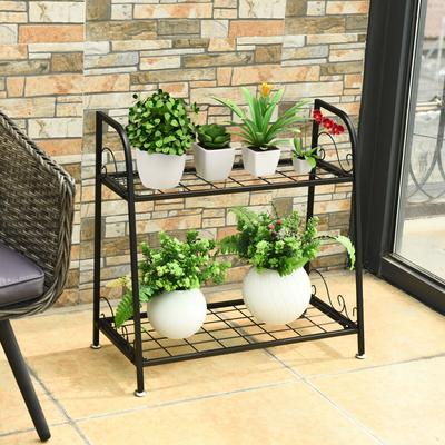 2 Tier Patio Metal Plant Stand Indoor Outdoor Flower Shelf | Heavy Duty Steel Plant Display Rack For Garden Balcony 2 Tier Patio Metal Plant Stand Indoor Outdoor Flower Shelf | Heavy Duty Steel Plant Display Rack For Garden Balcony