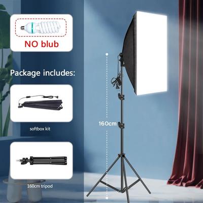 Professional Softbox Lighting Kit With Tripod & Bulb | E27 Photo Studio Light System 160cm