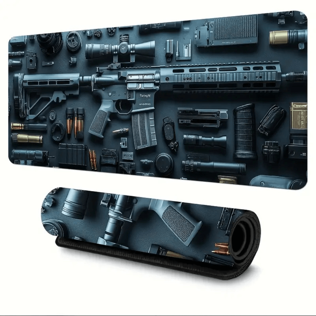 Tactical Firearm Gaming Mouse Pad Large Extended Desk Mat With Non Slip Rubber Base, Waterproof & Smooth Surface Tactical Firearm Gaming Mouse Pad Large Extended Desk Mat With Non Slip Rubber Base, Waterproof & Smooth Surface