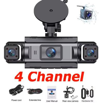 4 Channel 360 Degree WiFi Dash Cam With Night Vision And Parking Monitor 4ch + Hardwire 32g Sd Card
