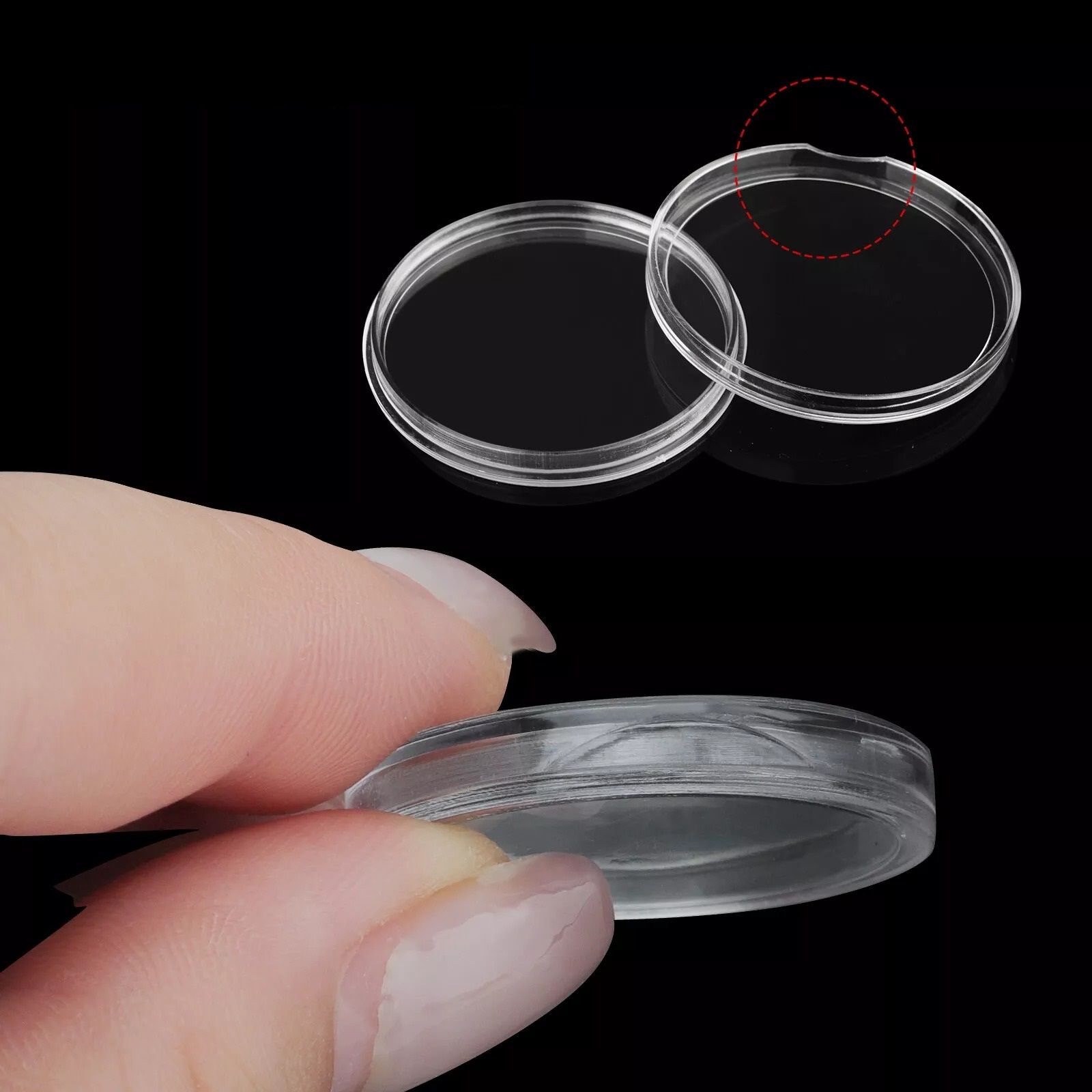 25mm Coin Capsules, 100 Pack Clear Round Plastic Holder For US Quarters & Coin Collection Storage 25mm Coin Capsules, 100 Pack Clear Round Plastic Holder For US Quarters & Coin Collection Storage