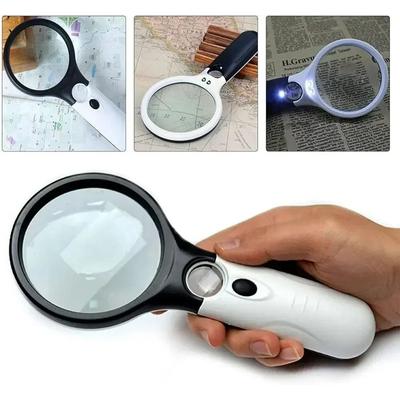 Handheld 45X Magnifying Glass With LED Light For Reading And Jewelry Inspection Handheld 45X Magnifying Glass With LED Light For Reading And Jewelry Inspection