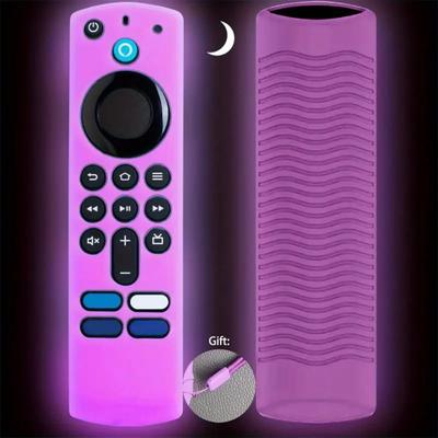 Silicone Luminous Remote Control Cover For Alexa Voice Remote Compatible With Fire TV Stick 4K 2nd Gen purple