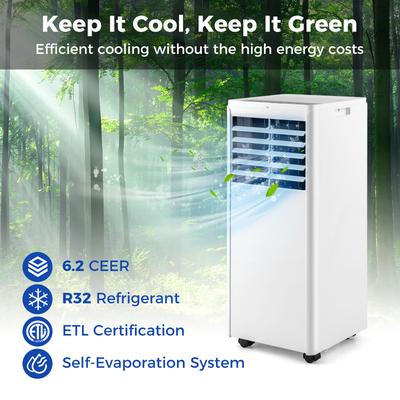 4 in 1 8000 BTU Portable Air Conditioner With Fan & Dehumidifier, Cool, Fan, Dry & Sleep Modes For Rooms Up To 250 Sq.Ft 4 in 1 8000 BTU Portable Air Conditioner With Fan & Dehumidifier, Cool, Fan, Dry & Sleep Modes For Rooms Up To 250 Sq.Ft