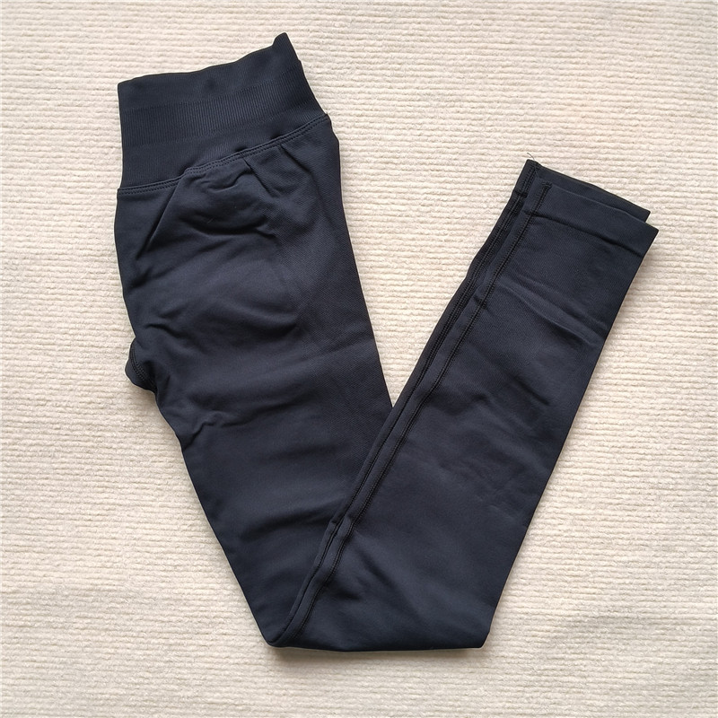 High Elastic Seamless Sporty Yoga Leggings, Butt Lifting, Tummy Control, Squat Proof Fitness Workout Tights black l