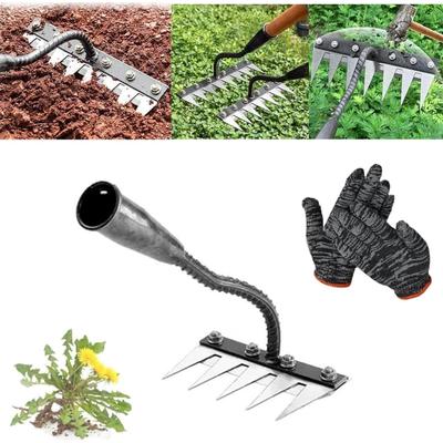 Carbon Steel Garden Hand Rake 5 To 8 Teeth Weeding & Soil Scarifier Tool For Farming & Landscaping 5 Teeth