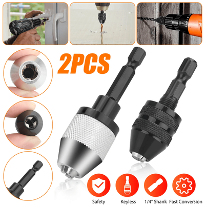 Keyless Chuck Conversion Hex Shank Adapter, Drill Bit Quick Change Driver For Power Screwdrivers And Cordless Drills Keyless Chuck Conversion Hex Shank Adapter, Drill Bit Quick Change Driver For Power Screwdrivers And Cordless Drills