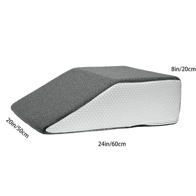 Memory Foam Leg Elevating Pillow For Rest & Side Sleeping gray white