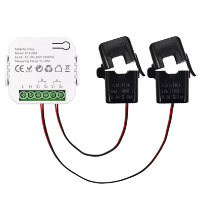 Tuya Smart WiFi Bidirectional Energy Meter With Buzzer Alarm For Export Import Power Monitoring 2 Channels 2ct