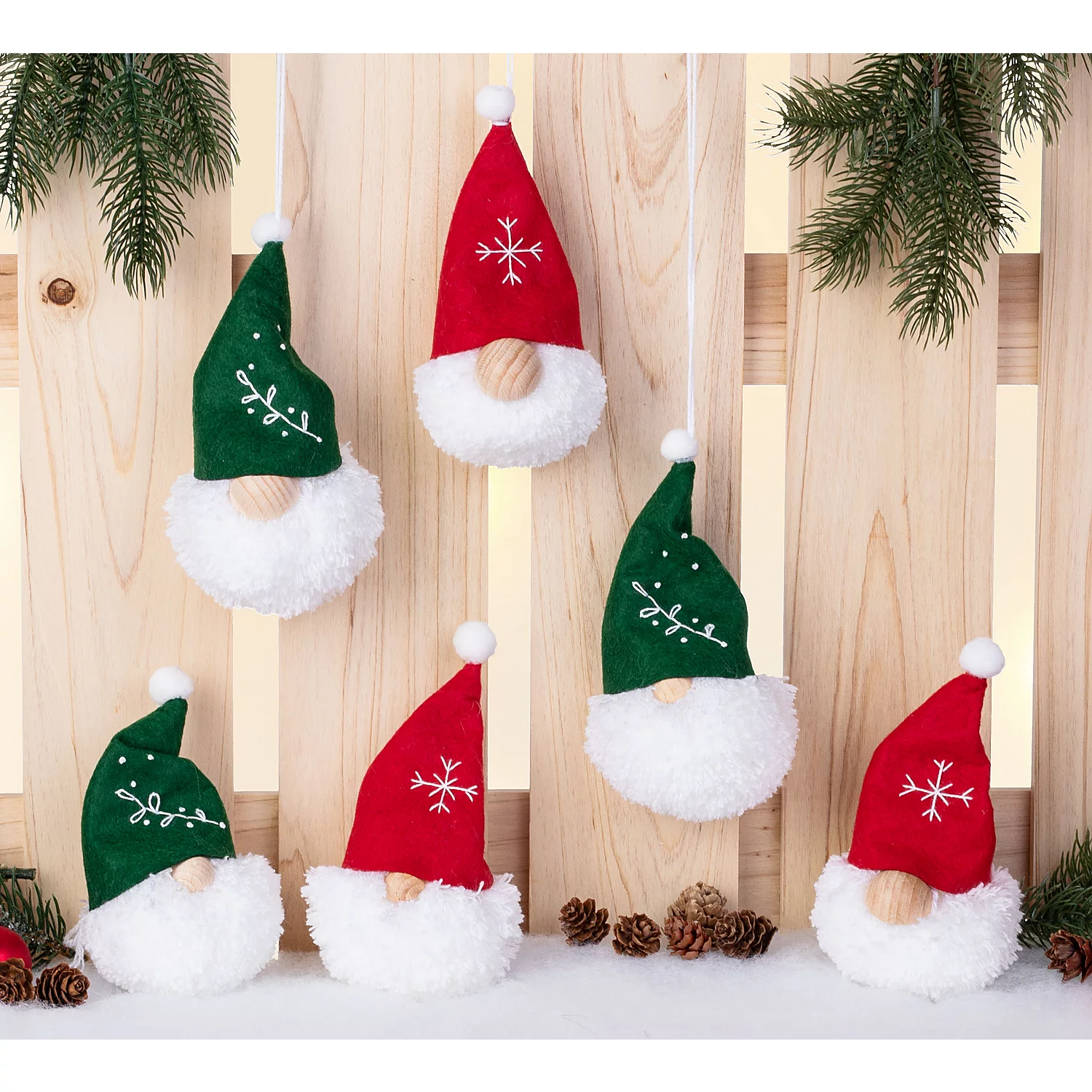 buttinette Bastel-Set Pompon Wichtel, 6 Stück