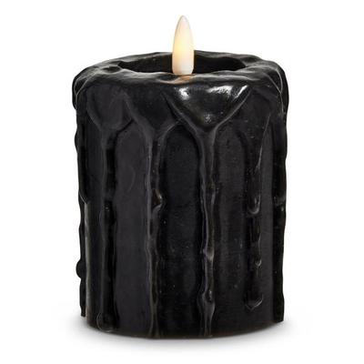 RAZ Imports 49072 - 4" Black Drip Halloween LED Wax Battery Operated Candle