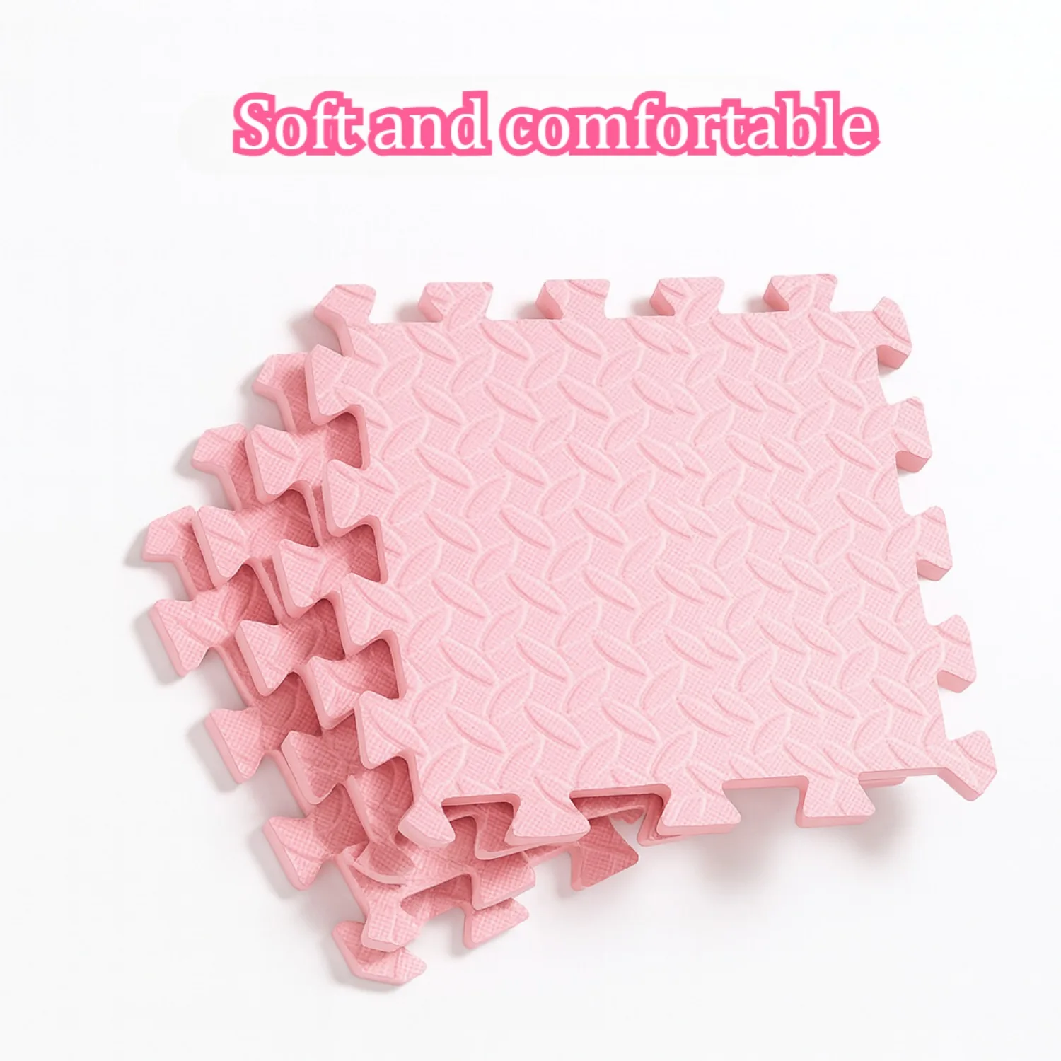 4-teilige Baby-Spielmatte, 0,4 Zoll dicker Schaumstoff, ineinandergreifende Fußmatten, BPA-frei, einfarbig, Puzzle, Spielmatten, Kinder-Fußmatten Image