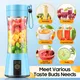 380ml Spremiagrumi Elettrico Frullatore per Frullato Portatile USB Ricaricabile Robot da Cucina Miscelatore di Frutta Macchina da Cucina Mini Spremiagrumi Frullatore
