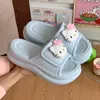 Sanrio Hello Kitty Damen-Hausschuhe, Cartoon-Sommer-Kawaii-Anime, niedlich, rutschfest, Eva, dicker Boden, Sandalen für Mädchen, Studenten