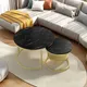 WoodenAura Set tavolino da 2 pezzi Tavolino da caffè con struttura in legno e metallo Tavolini moderni Set tavoli per soggiorno Camera da letto